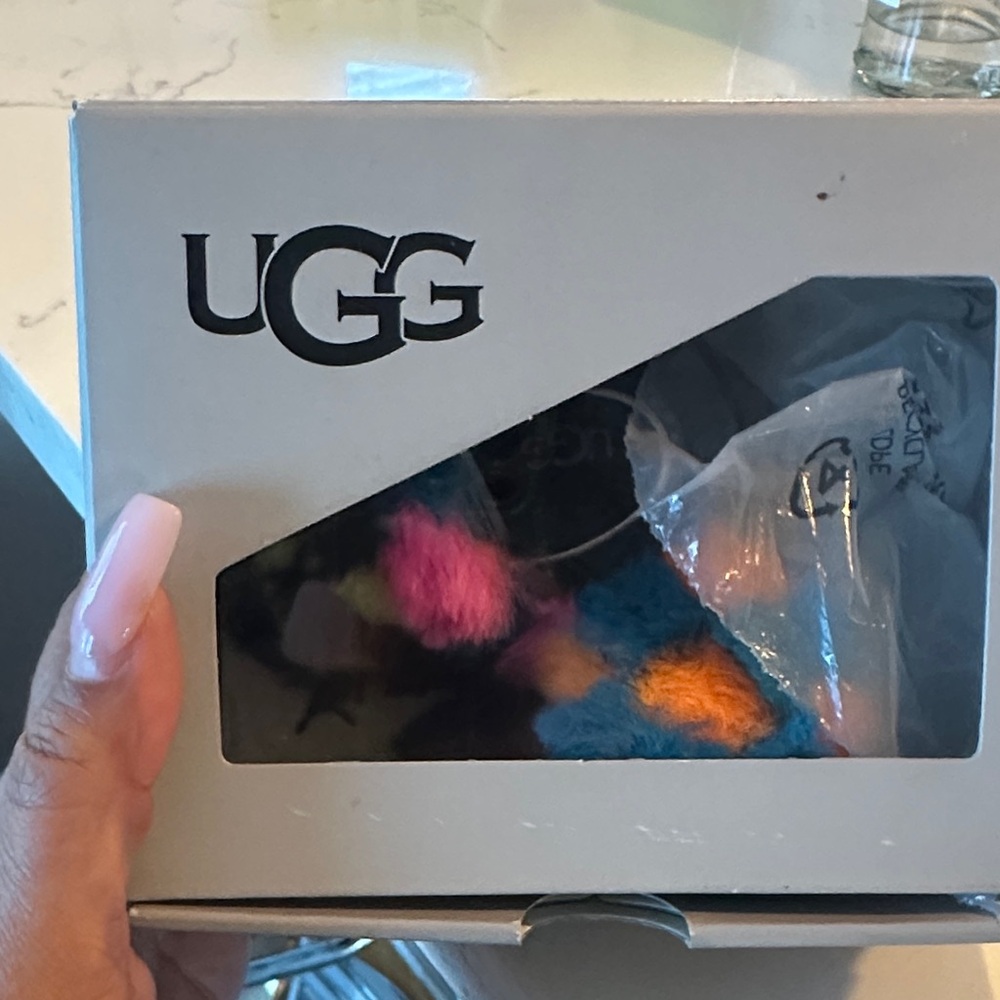 UGG Multicolor Pom Pom Slippers